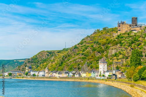 Burg Katz overlooking St. Goarshausen in Germany photo