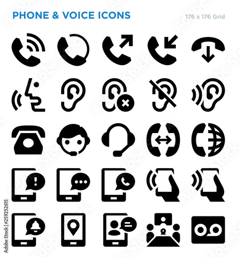 Phone And Voice Vector Icon Set