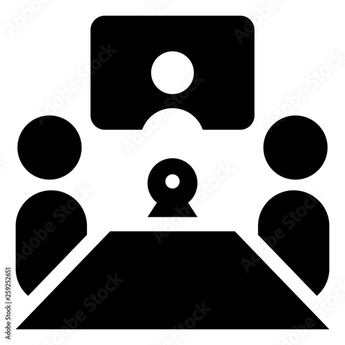 Video Conference Meeting Vector Icon