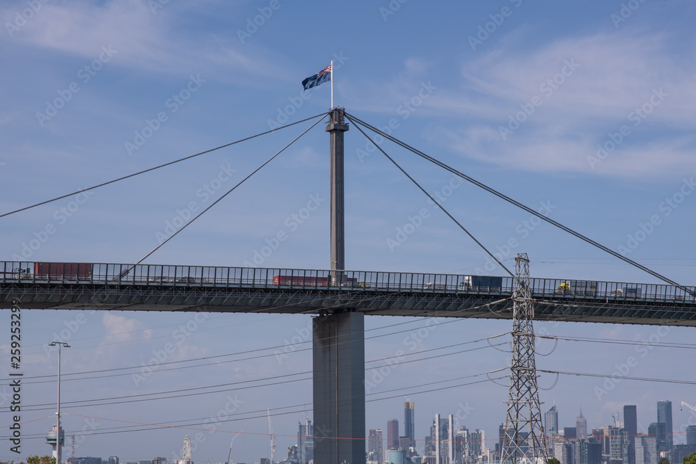 Westgate Bridge entrance into Melbourne city Westgate Bridge entrance into Melbourne city