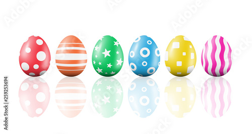 Row of 6 Easter Eggs