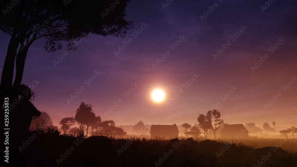 epic fantasy forest illustration with majestic tree and natural environment epic fantasy forest illustration with majestic tree and natural environment