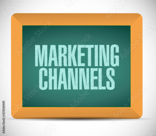 marketing channels blackboard sign illustration