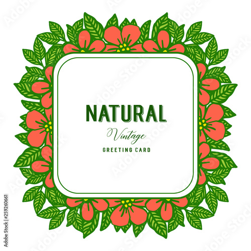 Vector illustration various shape orange flower frame blooms with decorative natural vintage © StockFloral