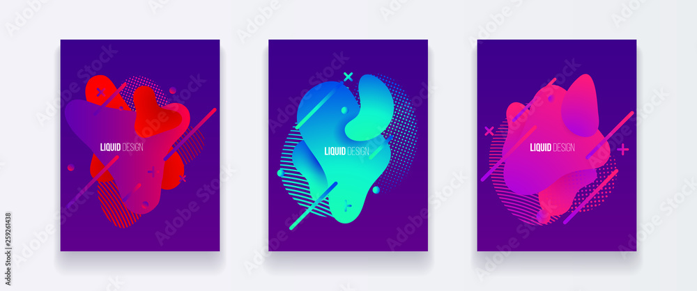 Abstract cover set of liquid shapes Abstract cover set of liquid shapes