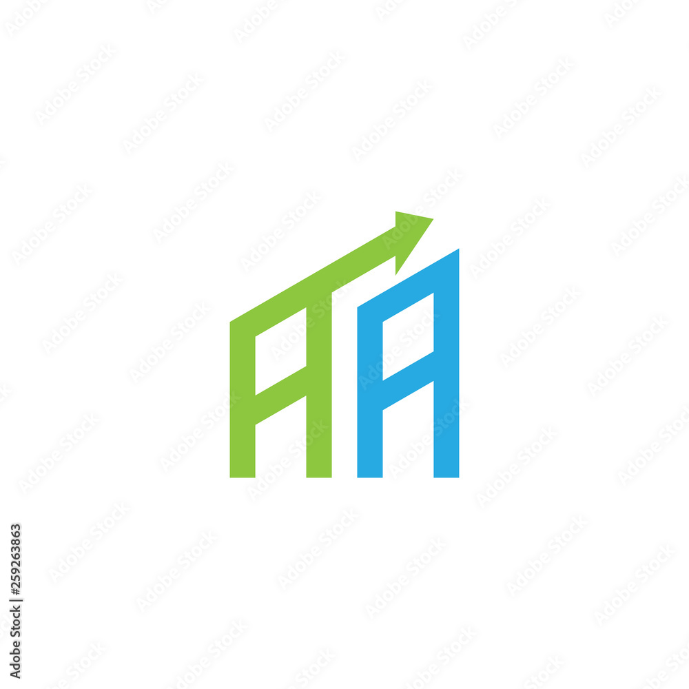 Obraz premium initial letter logo with growing arrows