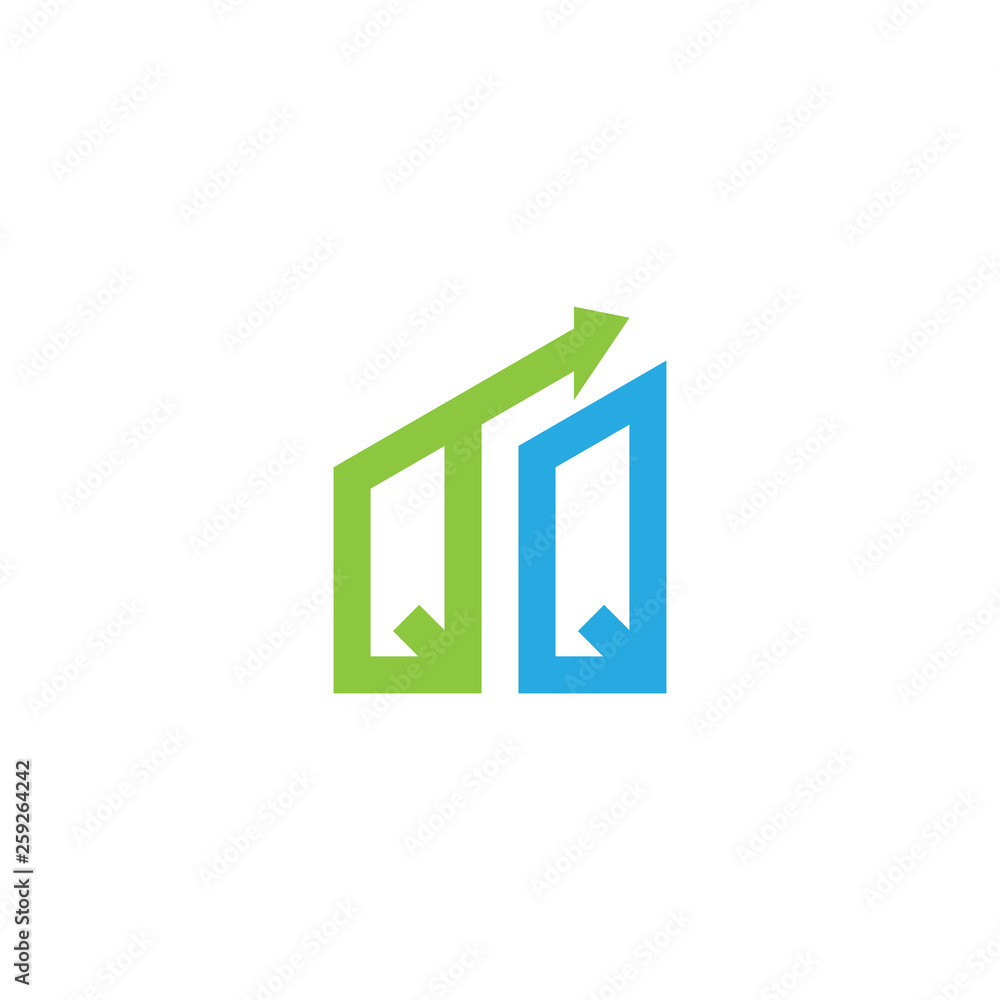 initial letter logo with growing arrows initial letter logo with growing arrows