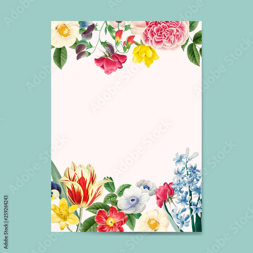 Blank floral invitation copy space