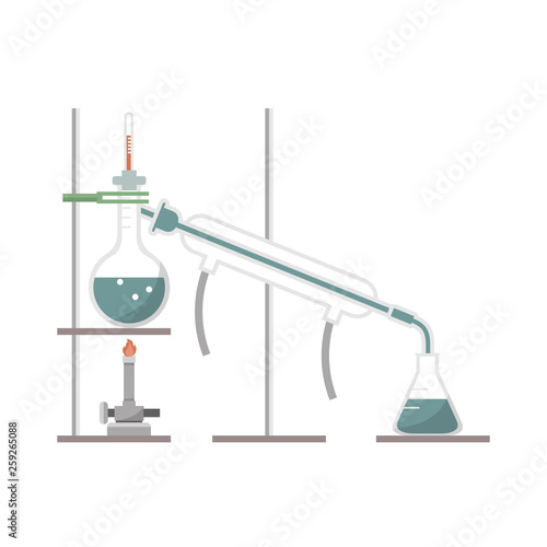 Simple distillation model in chemistry laboratory