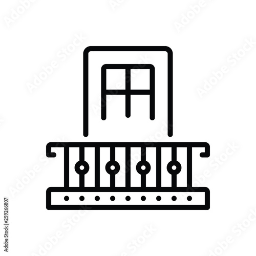 Black line icon for mezzanine balcony