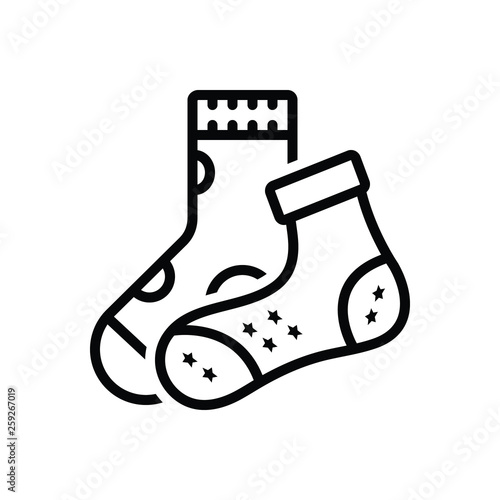 Black line icon for mismatch socks