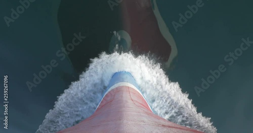 Prow of a Ship in the water Steady shot of sailing ship from the Prow point of view