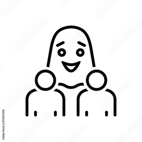 Black line icon for materialise