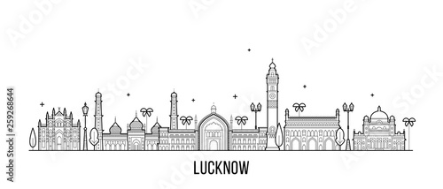 Fototapeta Naklejka Na Ścianę i Meble -  Lucknow skyline Uttar Pradesh India city vector