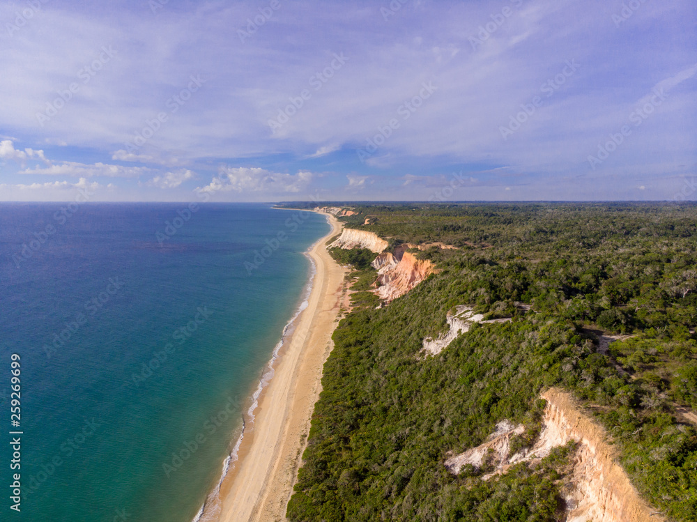 Arraial D'Ajuda, Brazil - February/ 28/ 2019 - View of the sea