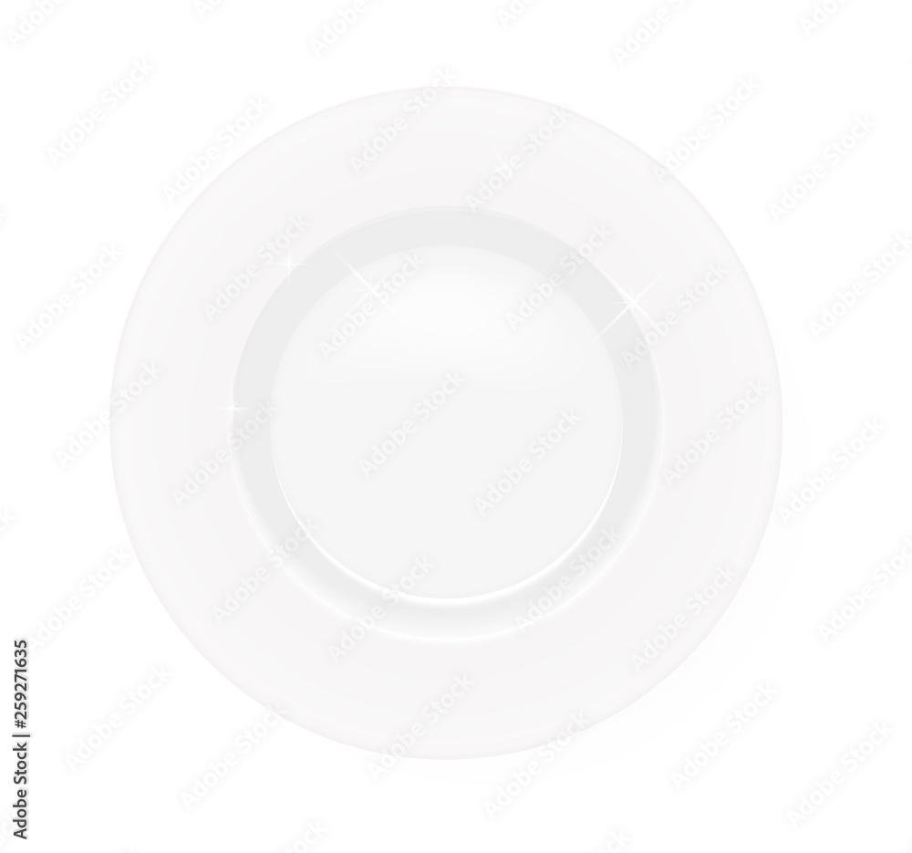 White realistic clean plates isolated on white background. White realistic clean plates isolated on white background.