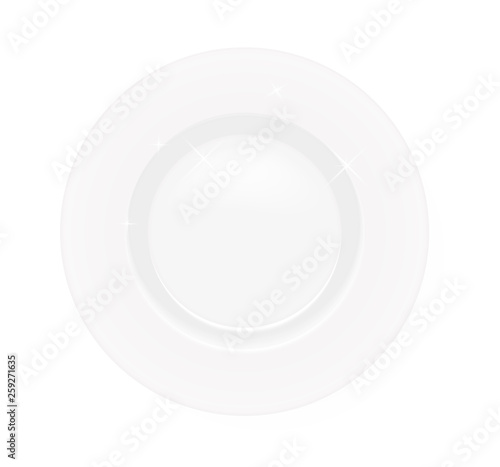 White realistic clean plates isolated on white background.