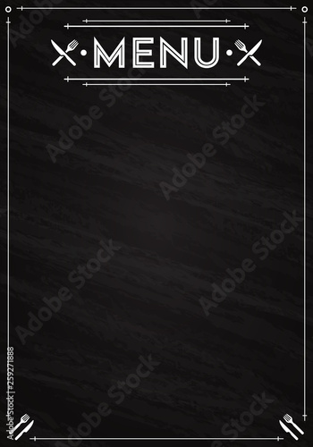 Vintage Menu written with chalk on a blackboard