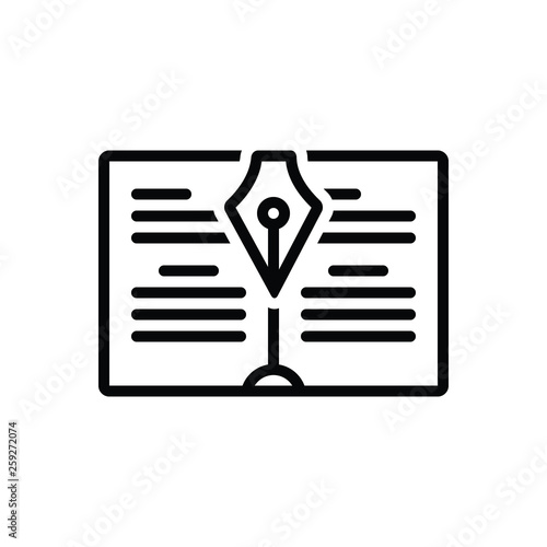 Black line icon for narrative