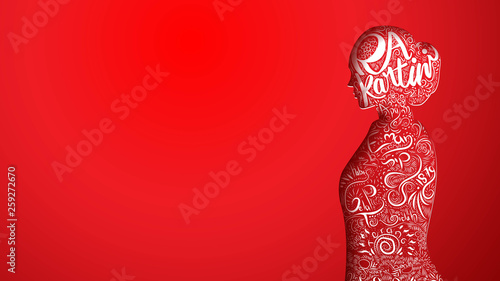 Kartini Day, R A Kartini the heroes of women and human right in Indonesia. banner template design background - Vector