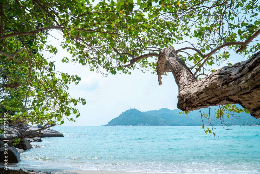 View of seascape in thailand beach with the bright day on summer season. View of seascape in thailand beach with the bright day on summer season.