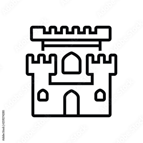 Black line icon for castle chateau 