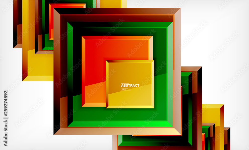 Geometric abstract background, modern square design