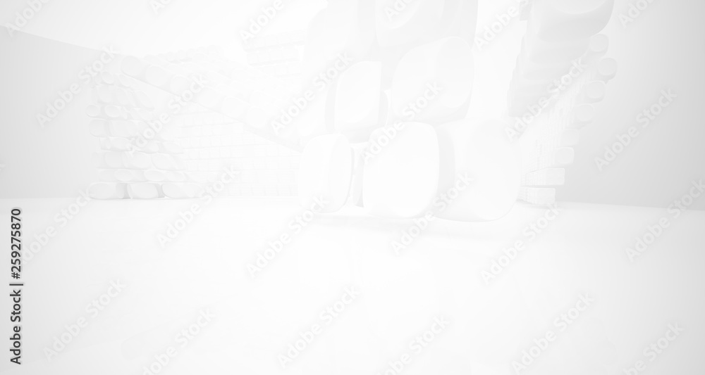Fototapeta premium White smooth abstract architectural background. 3D illustration and rendering