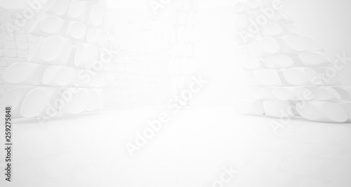 White smooth abstract architectural background. 3D illustration and rendering