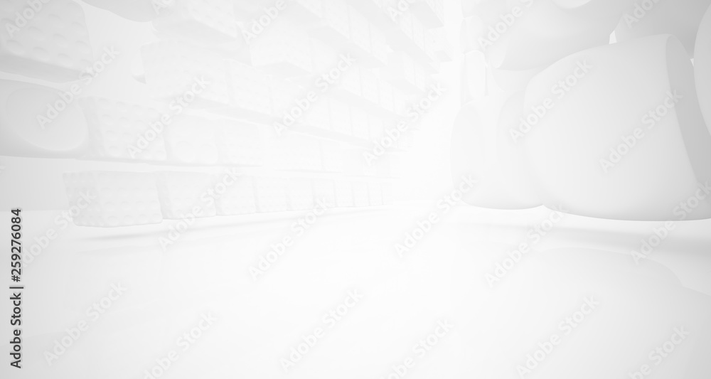 Obraz premium White smooth abstract architectural background. 3D illustration and rendering