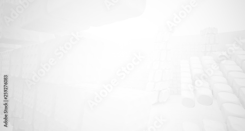 White smooth abstract architectural background. 3D illustration and rendering © SERGEYMANSUROV