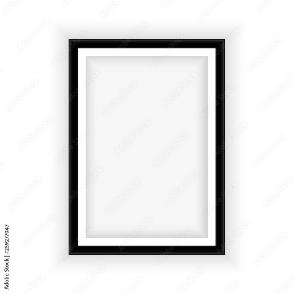 Realistic black frame isolated on white background. Perfect for your presentations. Vector illustration Realistic black frame isolated on white background. Perfect for your presentations. Vector illustration