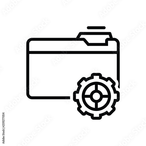 Black line icon for setup provision