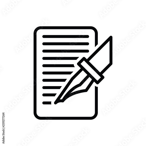 Black line icon for write bespoke