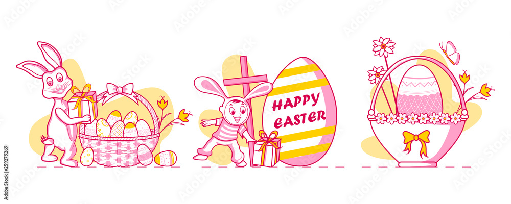 Happy Easter holiday celebration background in vector Happy Easter holiday celebration background in vector