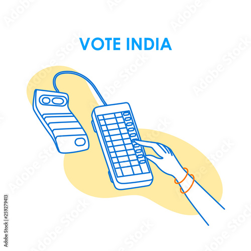 Concept background for Vote India for election democracy campaign banner in vector