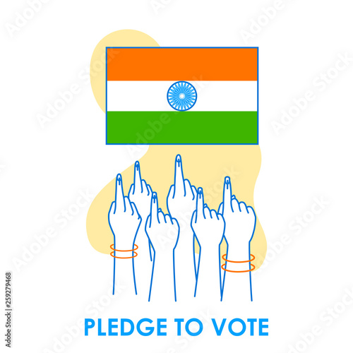 Concept background for Vote India for election democracy campaign banner in vector