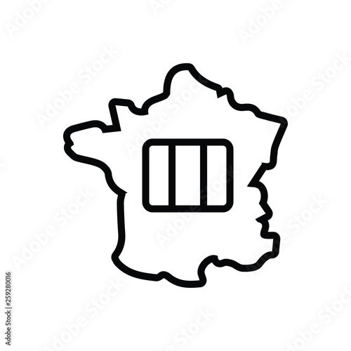 Black line icon for france flag