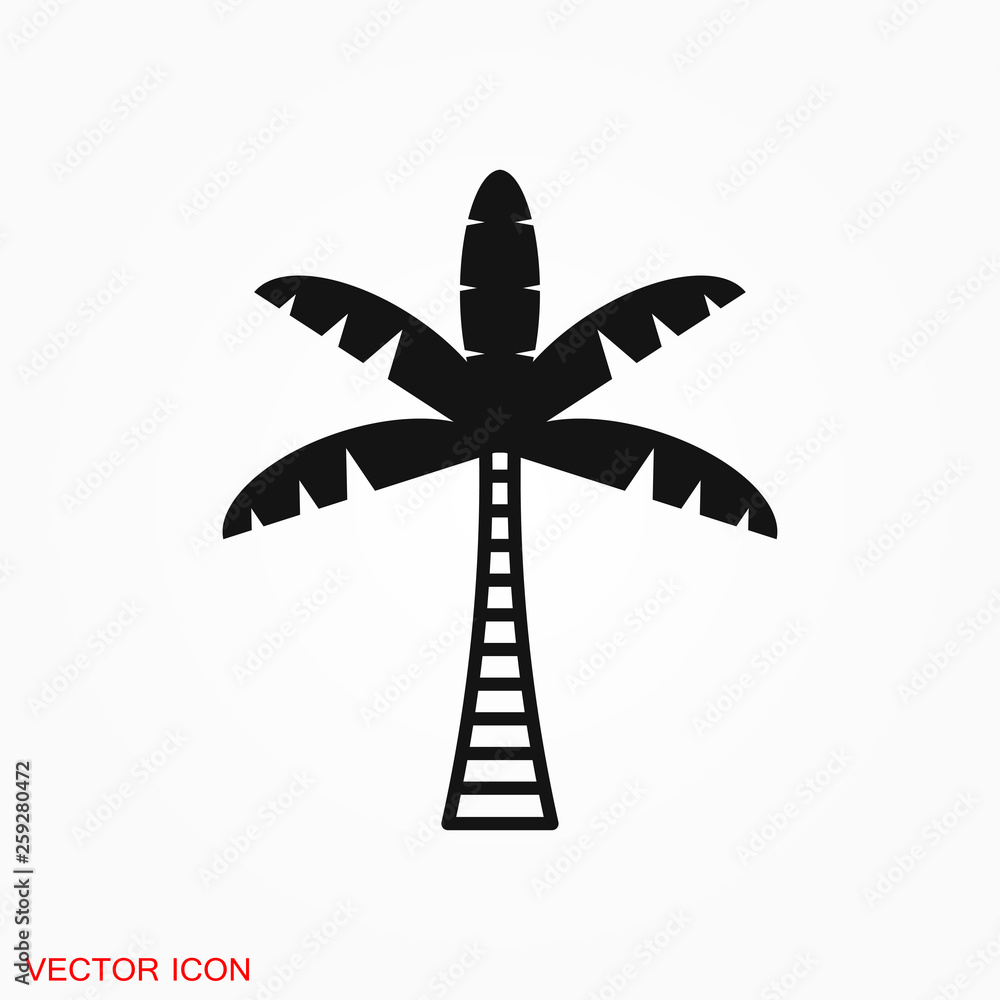 Fototapeta premium Coconut trees Icon vector sign symbol for design