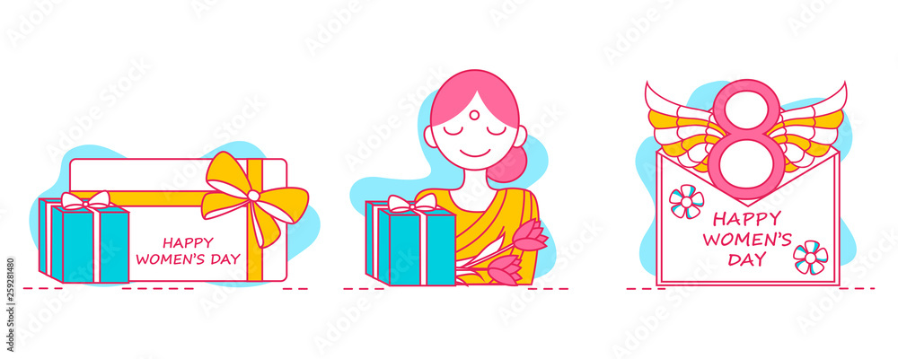 Greeting background for celebrating International Happy Women's Day in vector Greeting background for celebrating International Happy Women's Day in vector