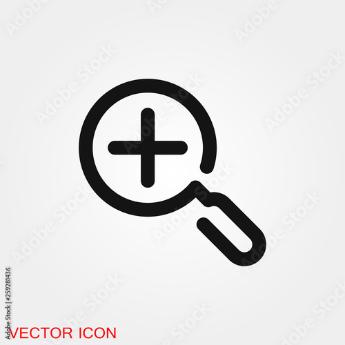 Zoom icon vector sign symbol for design