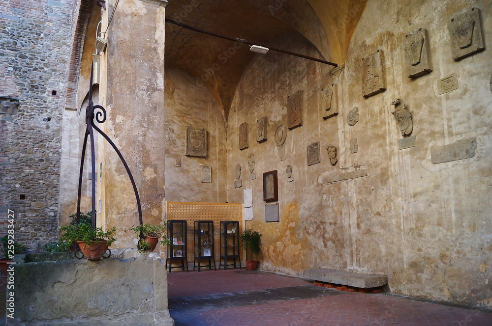 Courtyard of Vicari Palace, Scarperia, Tuscany, Italy