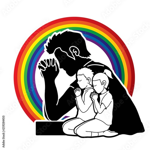 Boy and Girl Prayer, Christian praying ,Praise God, Worship cartoon graphic vector