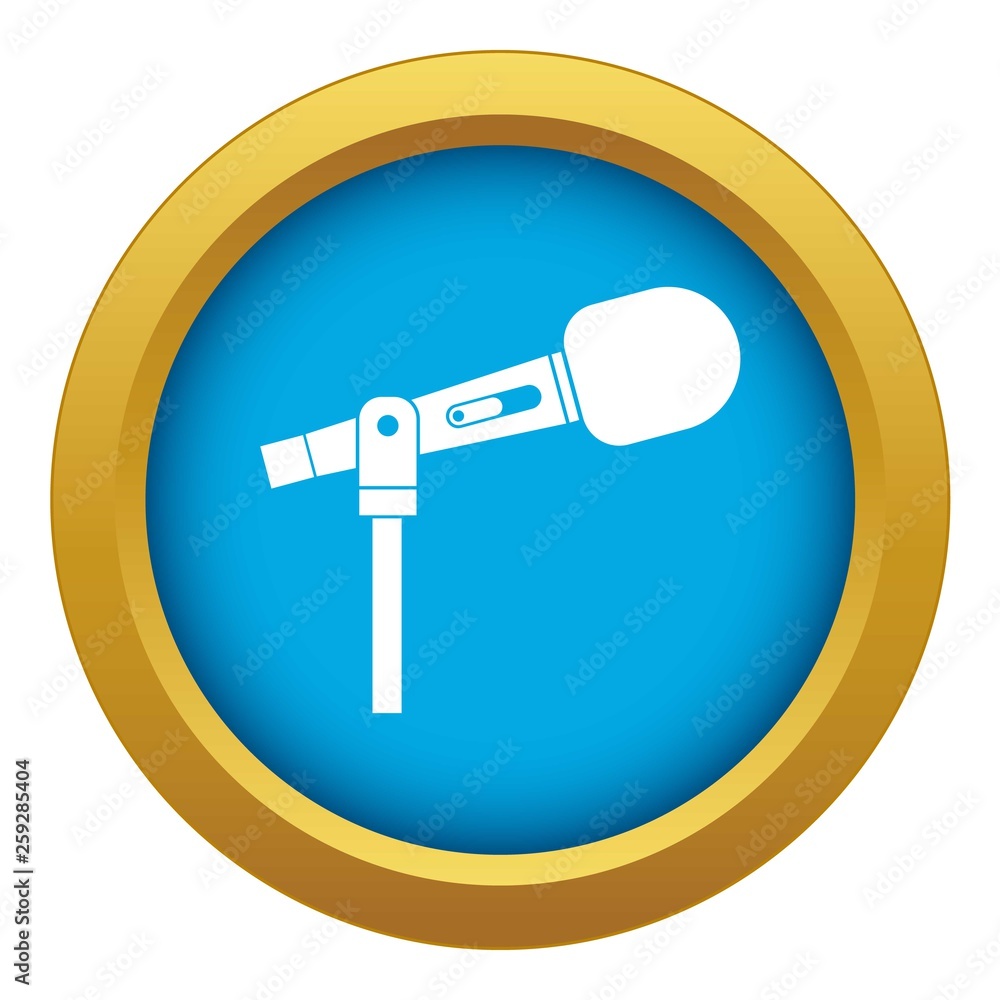 Microphone icon blue vector isolated on white background for any design Microphone icon blue vector isolated on white background for any design