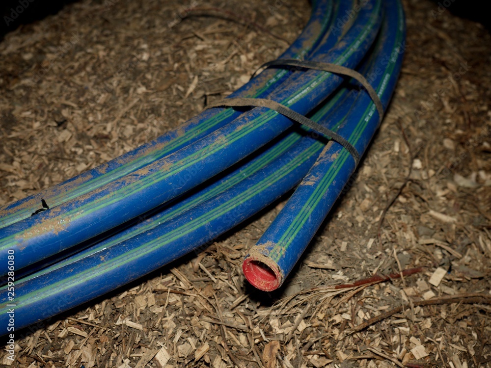 Water supply system. Replacing of broken pipes Stock Photo Adobe Stock