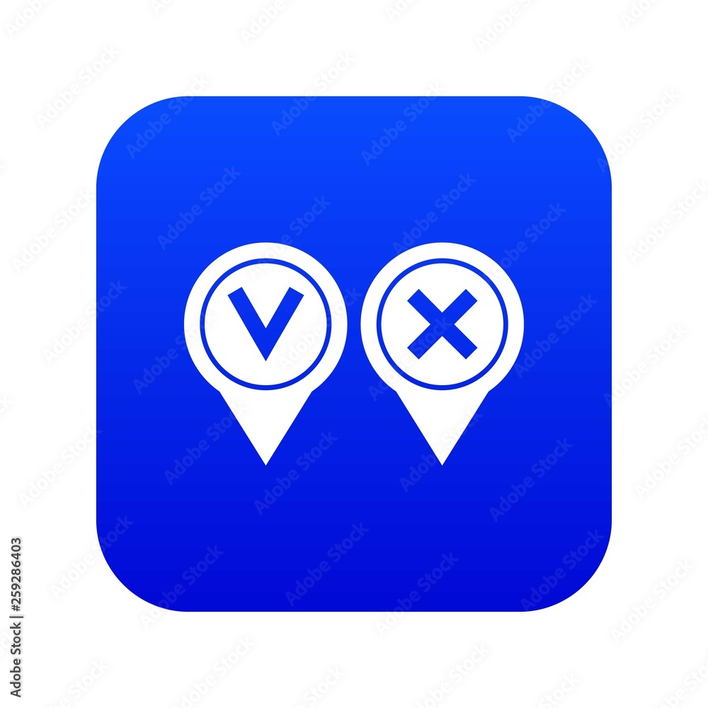 Tick affirmative and negative icon digital blue for any design isolated on white vector illustration Tick affirmative and negative icon digital blue for any design isolated on white vector illustration