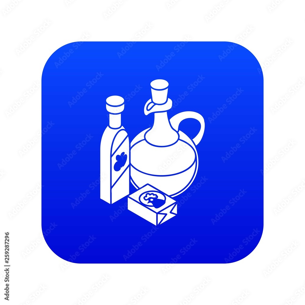 Organic eco food icon blue vector isolated on white background Organic eco food icon blue vector isolated on white background