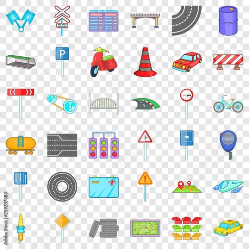 Transport part icons set. Cartoon of 36 transport part vector icons for web for any design