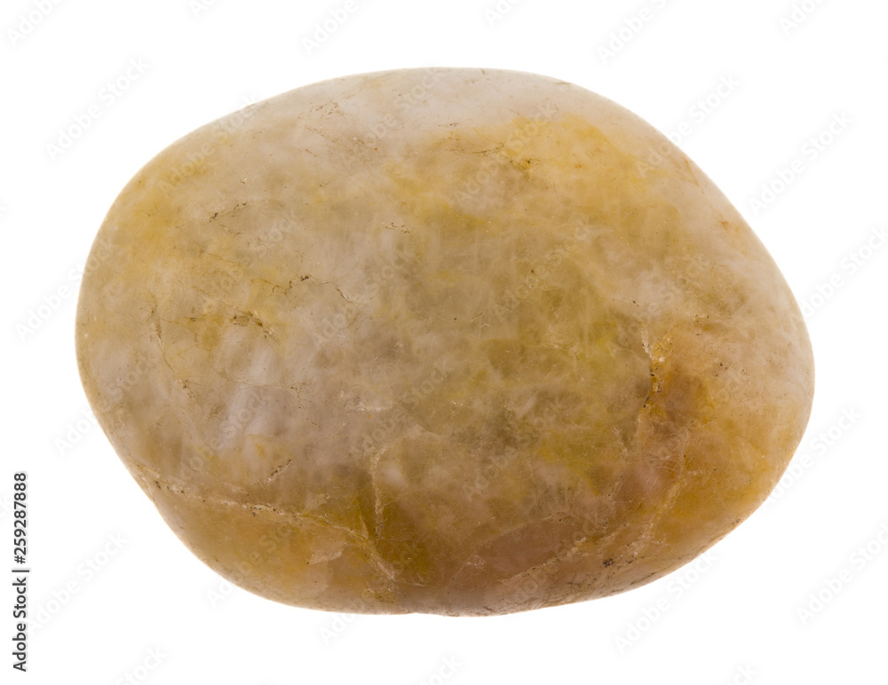 Fototapeta premium smooth polished stone isolated on white background close up