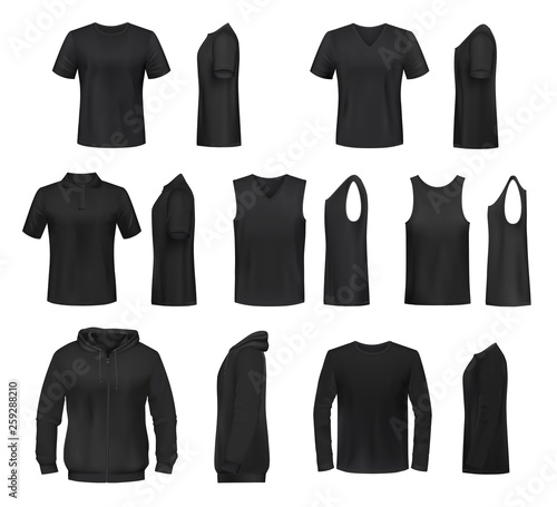 Women black shirt, polo, sweatshirt and tank top
